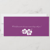 Hawaii-Hibiskus-Boarding-Durchlauf-Hochzeit Einladung (Rückseite)