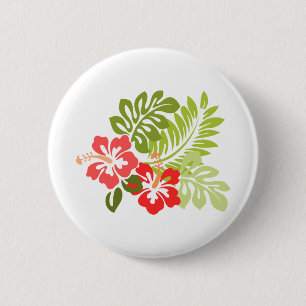 Hawaii Hibiskus Flora Blume Blüten Button
