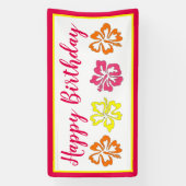 Hawaii Hibiskus Happy Birthday Beach Party Luau Banner (Vertikal)