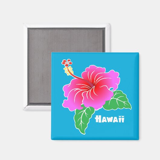 Hawaii-Hibiskus Magnet (Vorderseite/Rückseite)