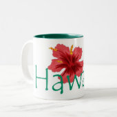 Hawaii Hibiskus Rosa aquamarine Kaffee Tasse (Vorderseite Links)