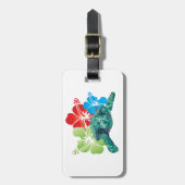 Hawaii Hibiskus Turtle Gepäckanhänger (Vorderseite vertikal)