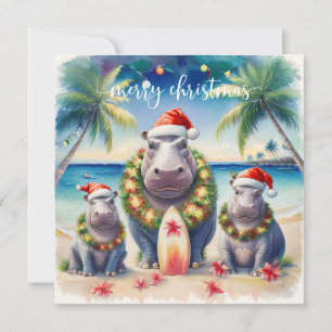 Hawaii-Hippopotamus feiert Weihnachten am Strand