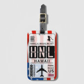 Hawaii HNL Flughafen-Code Gepäckanhänger (Vorderseite Vertikal)