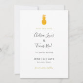 Hawaii-Hochzeit in Urlaubsort Save the Date Ananas (Vorderseite)