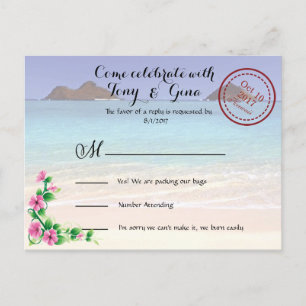 Hawaii-Hochzeit in Urlaubsort UAWG Postkarte