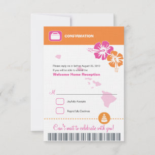 Hawaii-Hochzeit UAWG RSVP Karte