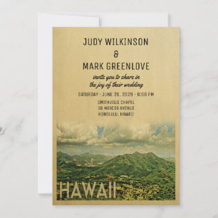 Hawaii-Hochzeitseinladung Vintage Mitte des Jahrhu Einladung