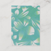 Hawaii Hochzeitsempfang Türkis Flora Begleitkarte (Rückseite)