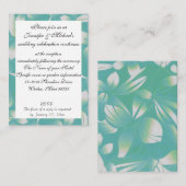 Hawaii Hochzeitsempfang Türkis Flora Begleitkarte (Vorne/Hinten)