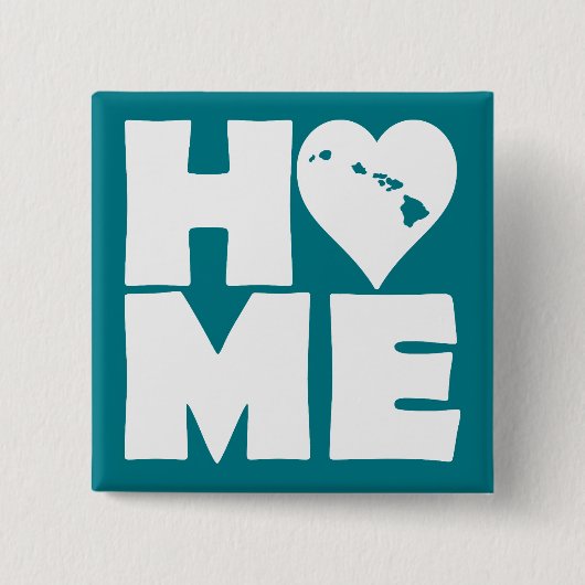 Hawaii Home Heart State Button Badge Pin (Vorderseite)