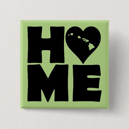 Hawaii Home Heart State Button Badge Pin (Vorderseite)
