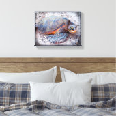 Hawaii Honi Sea Turtle Nah-up Foto Relax Script Leinwanddruck (Insitu (Schlafzimmer))