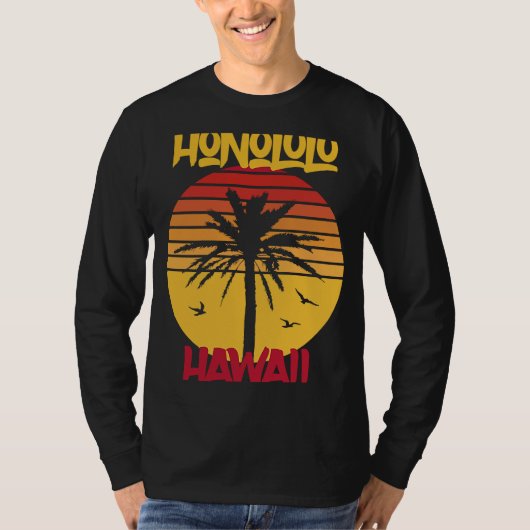 Hawaii Honolulu Palmen T-Shirt (Vorderseite)
