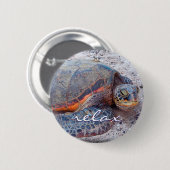 Hawaii Honu Sea Turtle Foto Relax Script Bold Button (Vorne & Hinten)