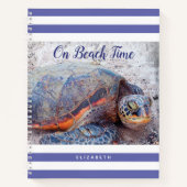 Hawaii Honu Sea Turtle Lila auf Beach Time Script Notizblock (Vorderseite)