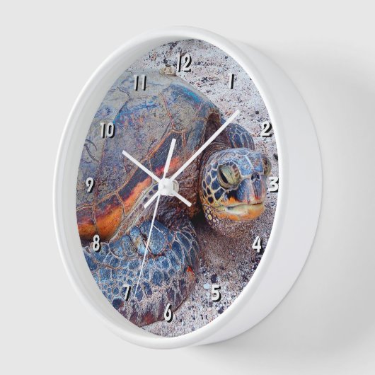 Hawaii Honu Sea Turtle Tropical Beach Foto Modern Uhr (Winkel)