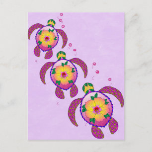 Hawaii Honu Sea Turtles Postkarte