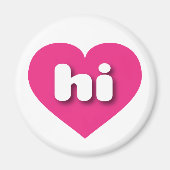 Hawaii Hot Pink heart - I Liebe hi Magnet (Vorne)