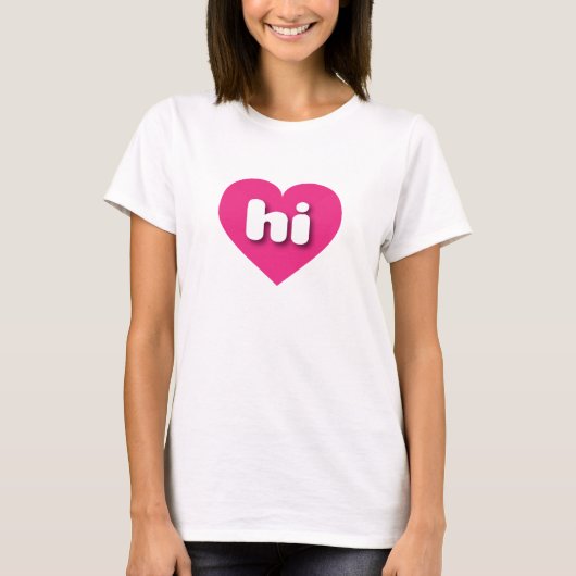 Hawaii Hot Pink heart - I Liebe hi T-Shirt (Vorderseite)