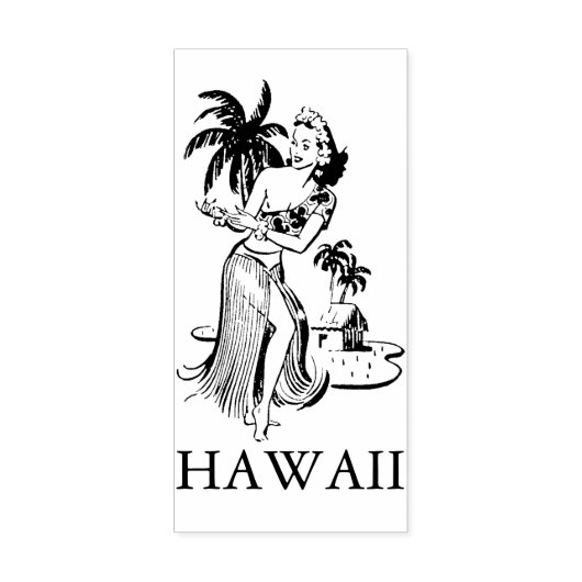 HAWAII HULA DANCER REISE Gummi Briefmarke Gummistempel (Prägung)