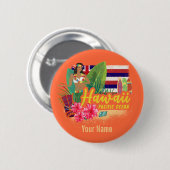 Hawaii Hula Dancer Retro Pacific Vintag Souvenir Button (Vorne & Hinten)