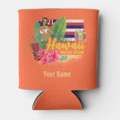 Hawaii Hula Dancer Retro Pacific Vintag Souvenir Dosenkühler (Vorderseite)