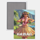 Hawaii Hula Dancer Travel Magnet (Vorderseite/Rückseite)