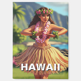 Hawaii Hula Dancer Travel Magnet
