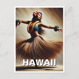Hawaii Hula Dancer Travel Postkarte