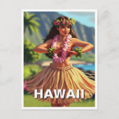 Hawaii Hula Dancer Travel Postkarte (Vorderseite)