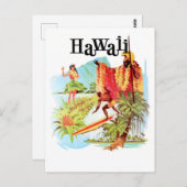 Hawaii, Hula Girl and Natives heißt Sie herzlich w Postkarte (Vorne/Hinten)