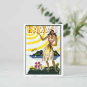 Hawaii, Hula Girl, Insel, Vintage Postkarte (Stehend Vorderseite)