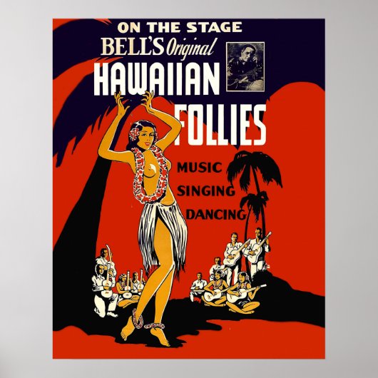 Hawaii hula girl, Traditionstanz, Musik, Party Poster (Vorne)