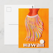Hawaii, hula girl, Vintage Reise Postkarte (Vorne/Hinten)