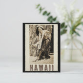 Hawaii Hula Girl Vintages Foto Postkarte (Stehend Vorderseite)