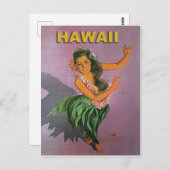 Hawaii, Hula-Mädchen, traditioneller Tanz, Vintage Postkarte (Vorne/Hinten)