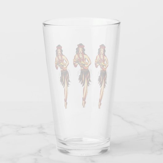 Hawaii Hula - Pint Glass Glas (Rückseite)