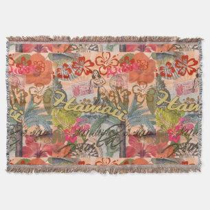 Hawaii Hula Reise Blumen Vintage Decke