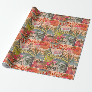 Hawaii Hula Reise Blumen Vintage Geschenkpapier