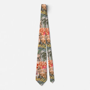 Hawaii Hula Reise Blumen Vintage Krawatte