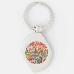 Hawaii Hula Reise Blumen Vintage Schlüsselanhänger