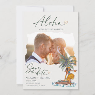 Hawaii Hula Tänzerin Hochzeitsfoto Aloha Save The Date
