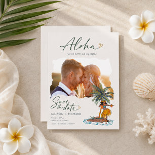Hawaii Hula Tänzerin Hochzeitsfoto Aloha Save The Date