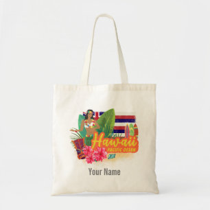Hawaii Hula-Tänzerin Retro Pazifik Vintage Souveni Tragetasche