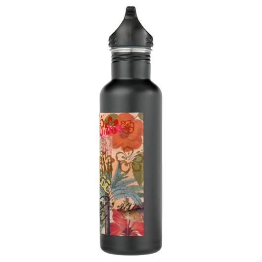 Hawaii Hula Travel Blume Vintag Edelstahlflasche (Rechts)