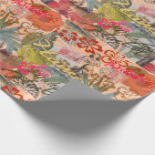 Hawaii Hula Travel Blume Vintag Geschenkpapier (Ecke)