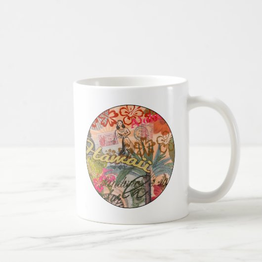 Hawaii Hula Travel Blume Vintag Kaffeetasse (Rechts)