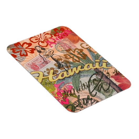 Hawaii Hula Travel Blume Vintag Magnet (Rechte Seite)