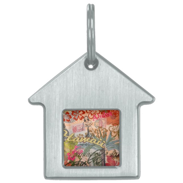 Hawaii Hula Travel Blume Vintag Tiermarke (Vorderseite)